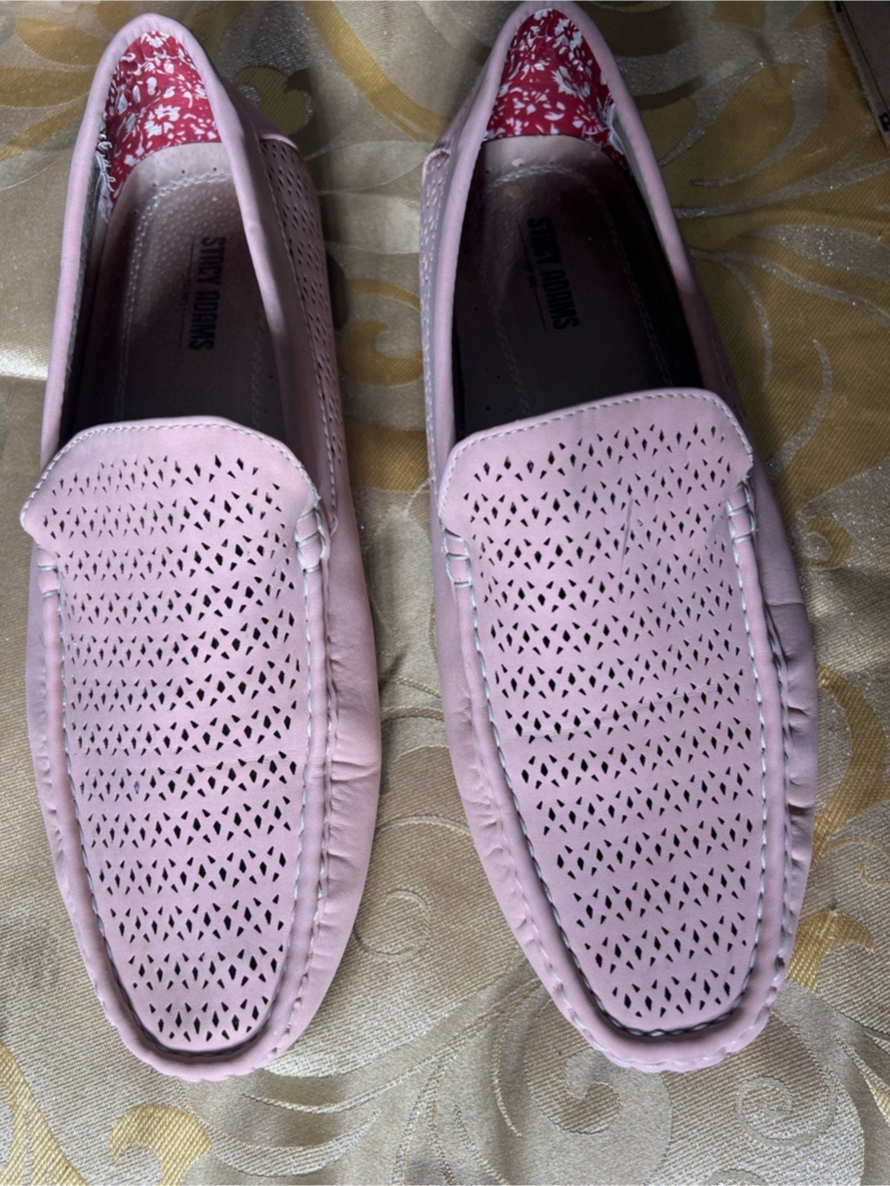 Stacy Adams Cicero Perforated Driving Loafers Men’s 11 Misty Rose